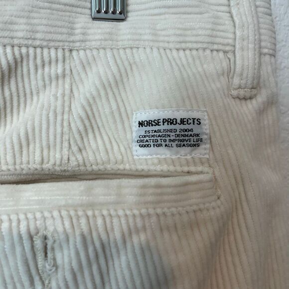 Norse Project White Aros Corduroy Regular Fit Straight Leg Pants Men's Size 32 - Picture 5 of 10